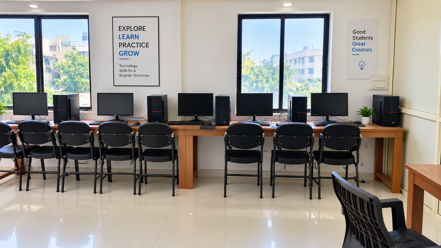 The real computer lab at Sarthak Academy